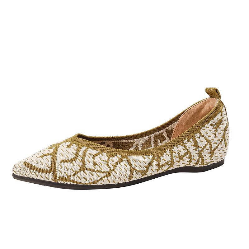 

Мода Женщины 2024 Новая Весна Осень Ретро Элегантный Повседневный Острый Носок Мелкий Вырез Вязаный Дышащий Мягкая Подошва Одинарная Обувь 36(Foot23cm)