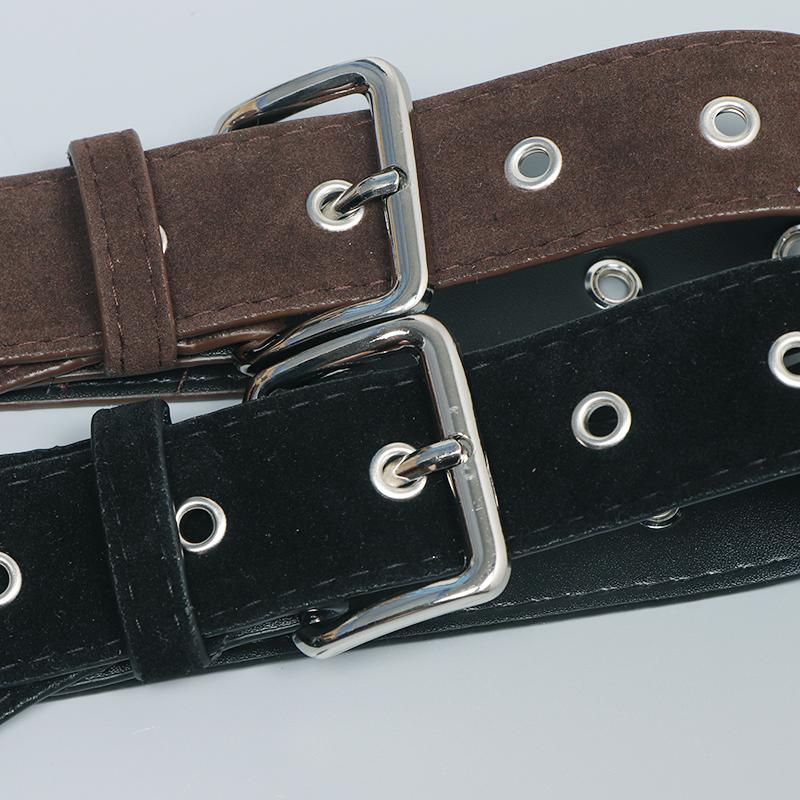 Women's Brown Vintage Suede Waist Bag - High-End Decorative Belt for Jeans & Skirts