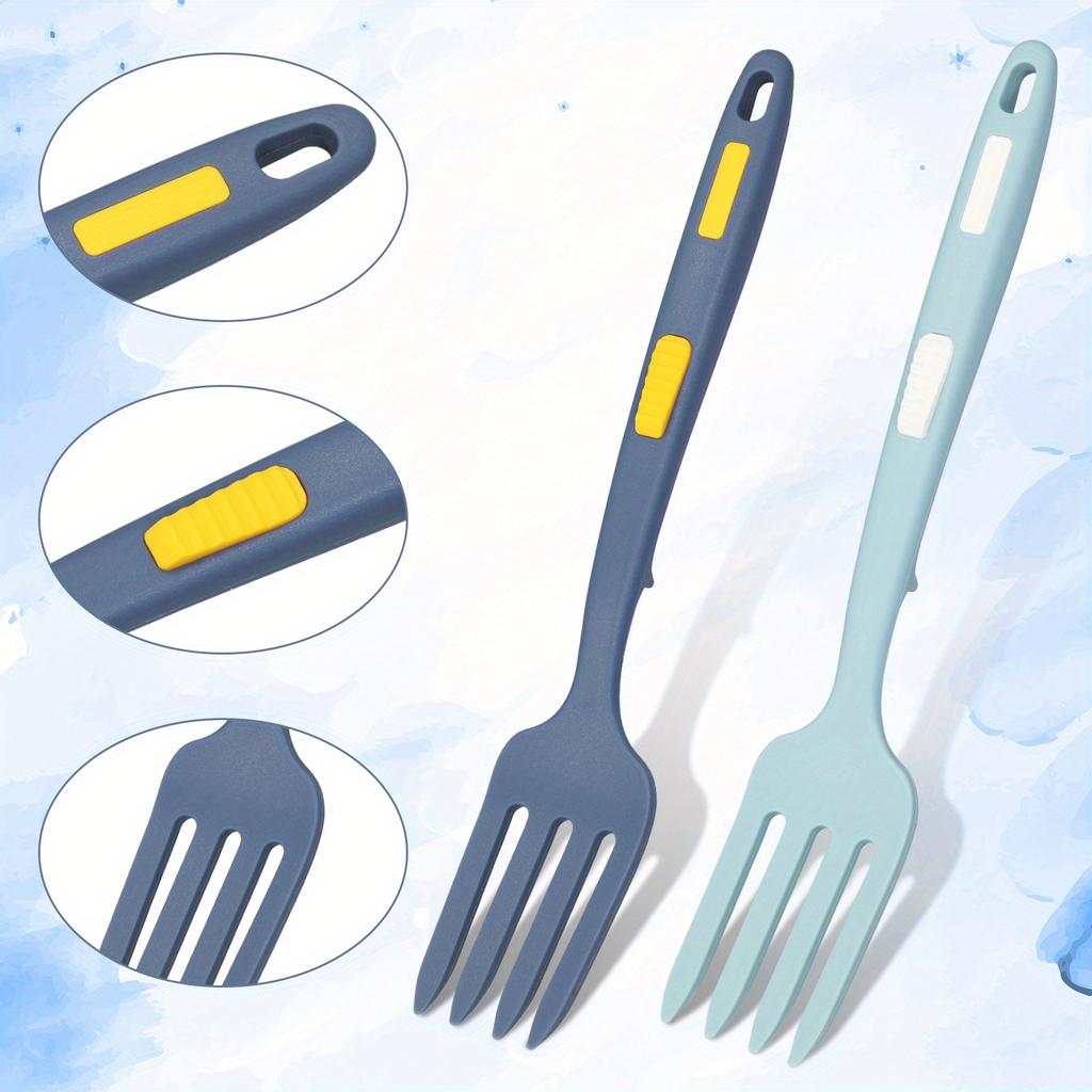2pcs Cooking Forks, Multifunctional Cooking Fork Spaghetti Fork Heat Resistant Nonstick Blending Fork for Kitchen Cooking Baking