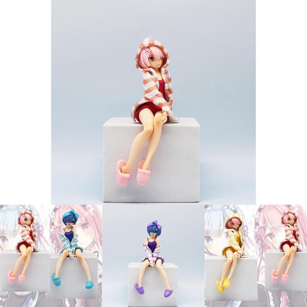 Rem Ram Pvc Figure 14cm Anime Collectible Cartoon Home Wear Decoration