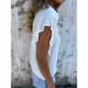 Women's Summer Style Solid Color Versatile Loose Ruffle Button Short Sleeved Shirt Women's Clothing Shirt