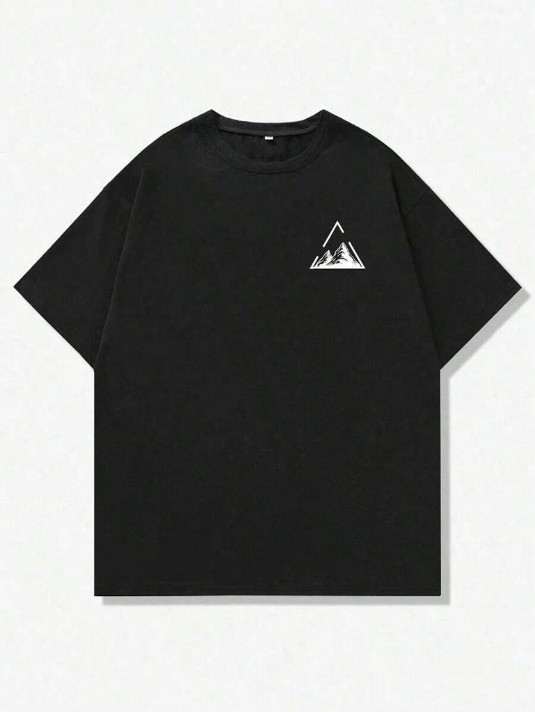 Zomerhit 1 stuk Manfinity Homme Unisex T-shirt met geometrische print en korte mouwen