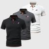 Relaxed-Fit Men's 3pcs Set-Polo Shirt with Three-Button Collar, Breathable and Moisture-Wicking, Ideal for Daily Wear for Young and Middle-Aged Men