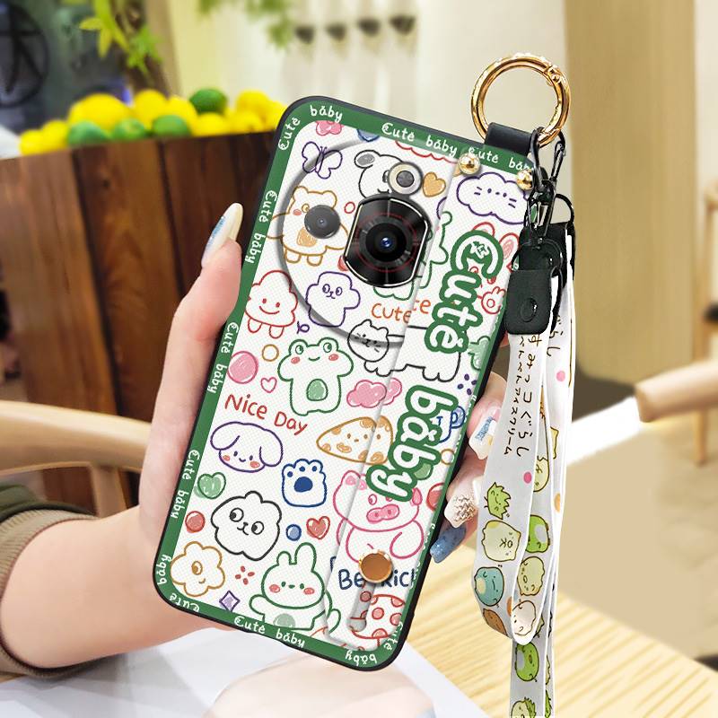 Ring Back Cover Phone Case For ZTE Nubia Focus Pro 5G Phone Holder Wrist Strap Silicone Shockproof Durable Anti-dust