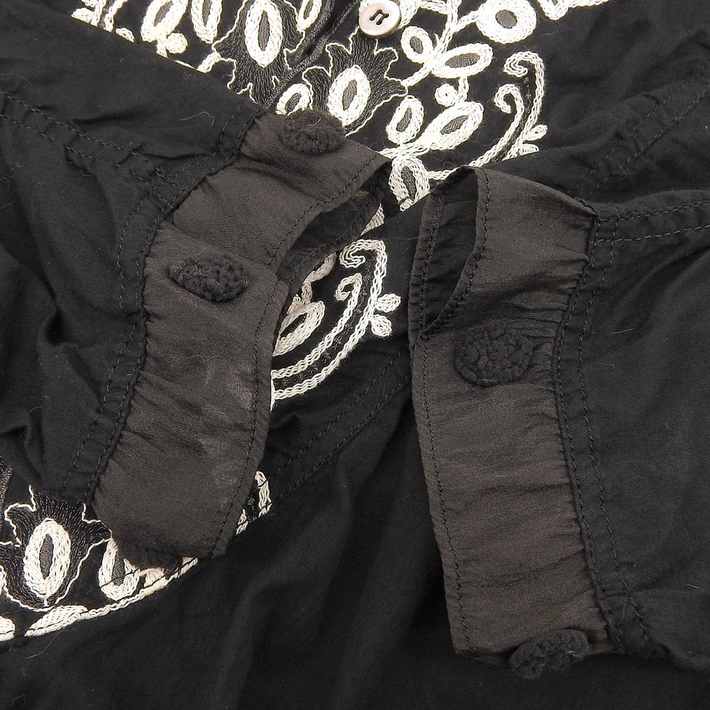 Haat Beautiful embroidered see-through long-sleeved shirt top for women, black, size 3, HA61FJ535 tops 3 blackUsed