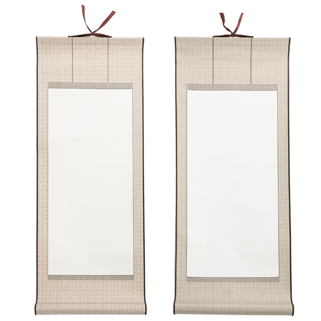 

Uccellino Hanging Scrolls with Wind Obi, Set of 2, Plain White Paper, Hanshi Paper, for Calligraphy, Scrolls, Penmanship, New Year s Calligraphy, Ink