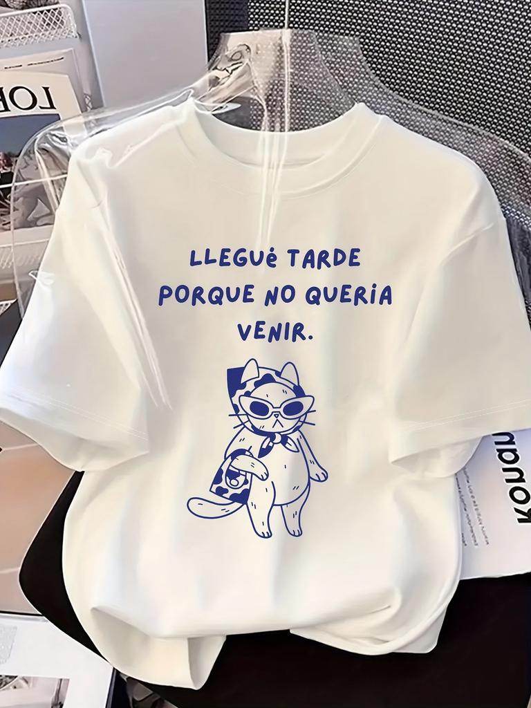 Llegu Tarde Porque No Quera Venir Funny Unisex Tshirt Vintage Unisex Tee Streetwear Summer Top Loose Short Sleeve