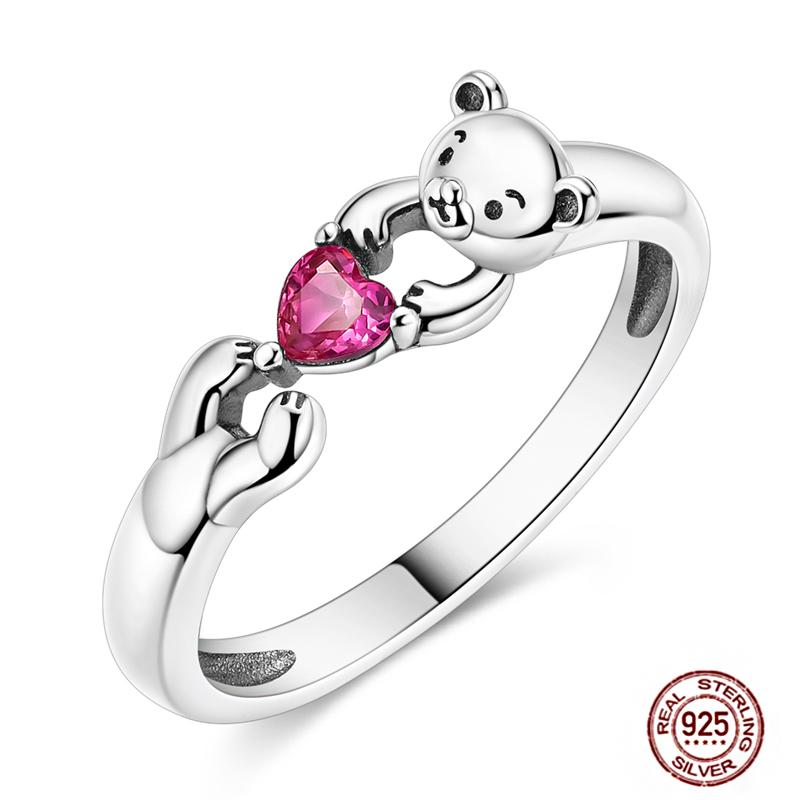 Free Size 925 Sterling Silver Ring Butterfly Sun Moon Sunflower Crystal Original Adjustable Rings for Women Wedding Jewelry Gift