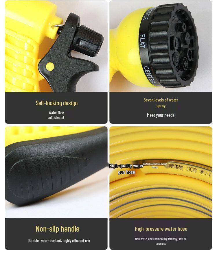 High-Pressure Soft Water Hose for Gardening, Car Washing, and Household Use - Flexible, Gardening, Explosion-Proof, 4-Point Thin Tube