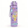 1PC Multicolor Vintage World Map Layout 750ml Color Plastic Water Bottle Leakproof Flip Straw Lid For Sports Office Home Use