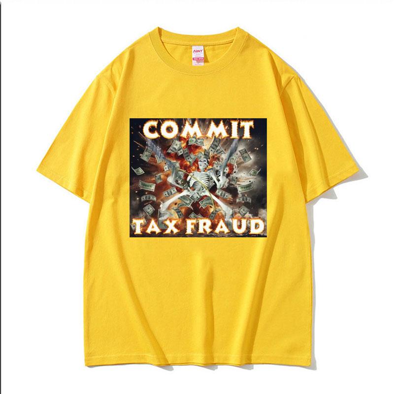 Steuerhinterziehung Lustiges Parodie-Meme T-Shirt Böses Skelett Badass Unangemessenes T-Shirt Herrenbekleidung Vintage Oversized T-Shirt