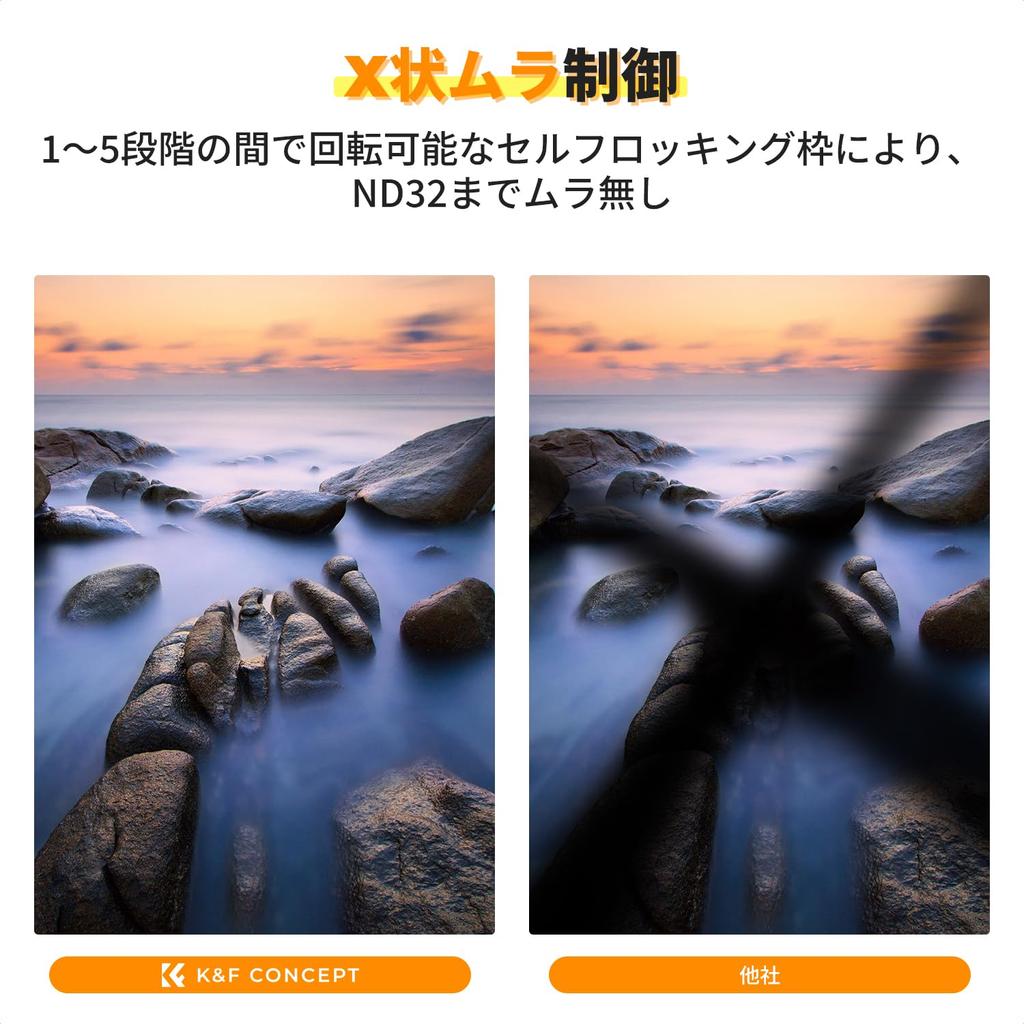 CONCEPT 82mm Variable ND True Eliminates Yellow Optical Glass and Includes Filter Case K&F Filter, ND2-ND32, Color, Cast, Double-Sided 28-Layer