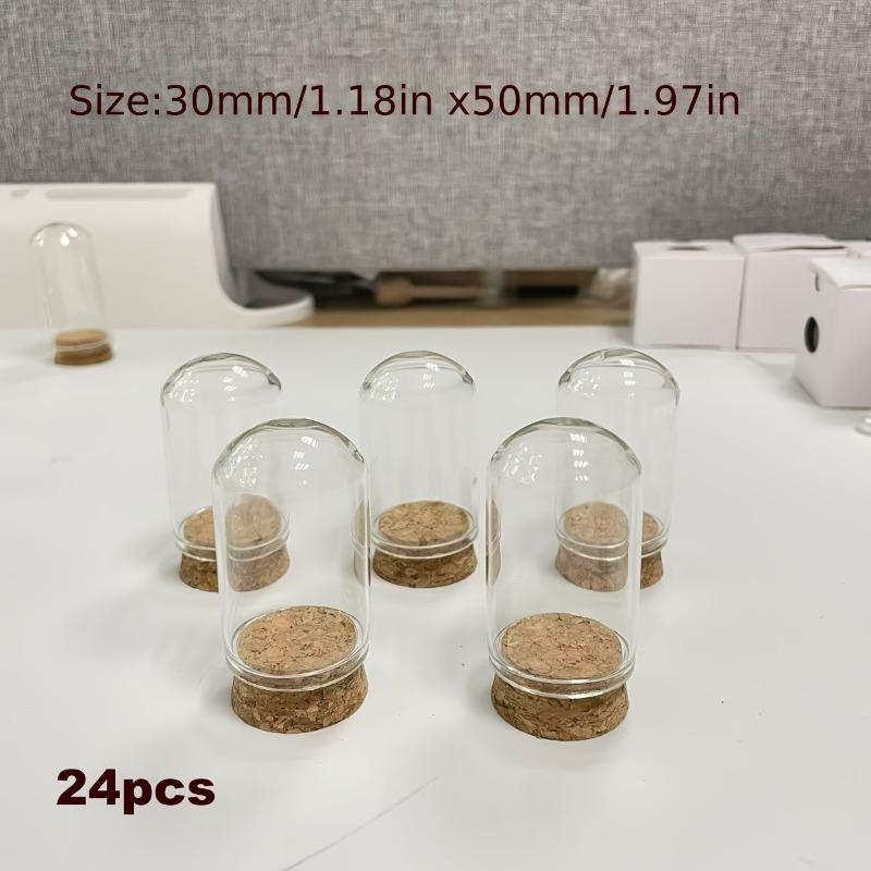 24 Pack Glass Cloche Dome Wedding Decorations Glass Bottles with Cork Stoppers Decoration Message Glass Bottle Vial Cork Candy
