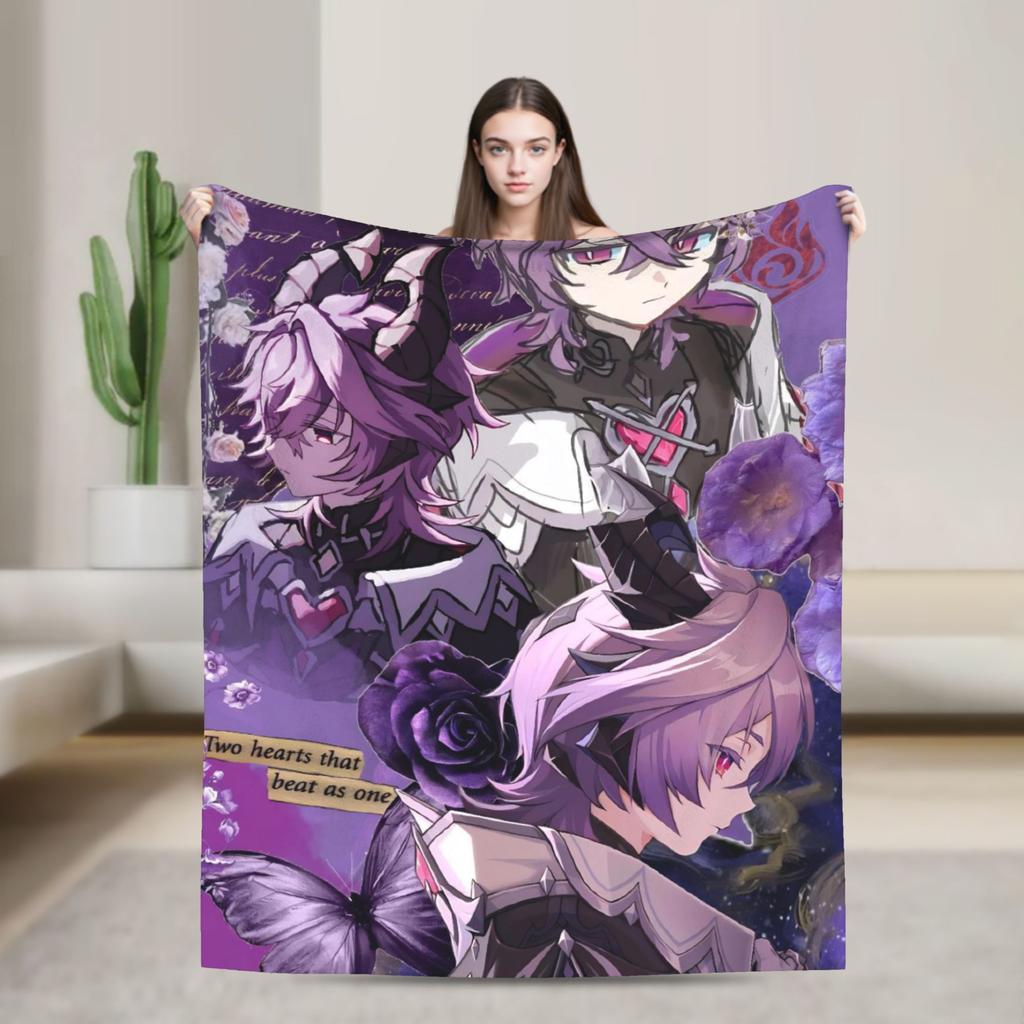 Genshin Impact Durin Game Blankets Fleece All Season  Multi-function Super Soft Throw Blankets for Sofa Outdoor Bedspread
