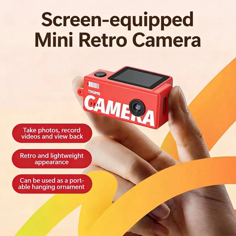 Mini-Schlüsselanhänger-Kamera Magecam Digitalkamera 0,96 Zoll Schlüsselanhänger-Kamera Retro Unterstützung Speicherkarte 1080P Sehr Kleiner Camcorder Video-Rekorder mit Blitz