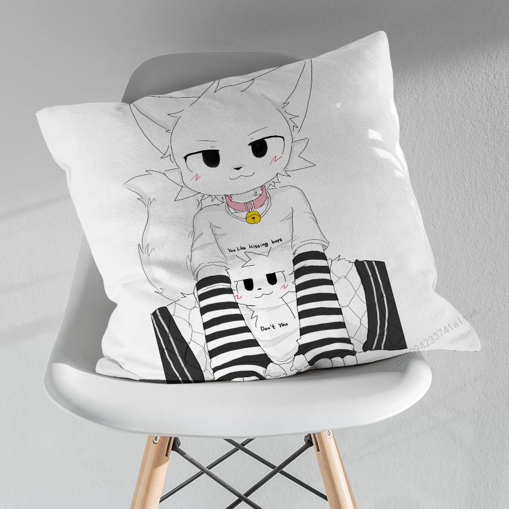 Cute Fu Rui BBoykissers Pillowcase for Sofa Room Office Decor Printing  Merchandise AllMatch Cushion Cover
