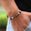 Neues Cuban Link Armband aus Edelstahl für Herren 8mm Natürliche Tigeraugen Sodalith Hämatit Stein Heilarmband Zubehör