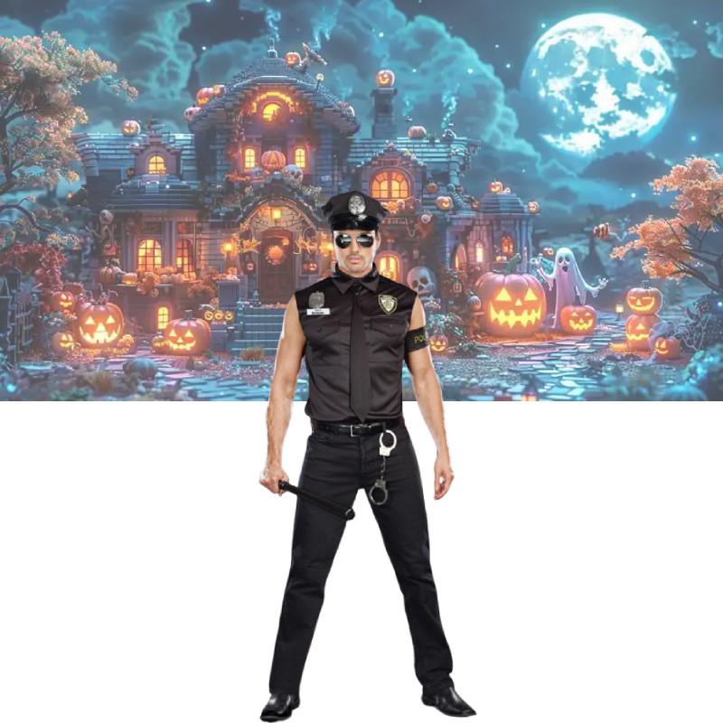 Adult Costumes Halloween America Police Dirty Cop Shirt Fancy Cosplay Clothing