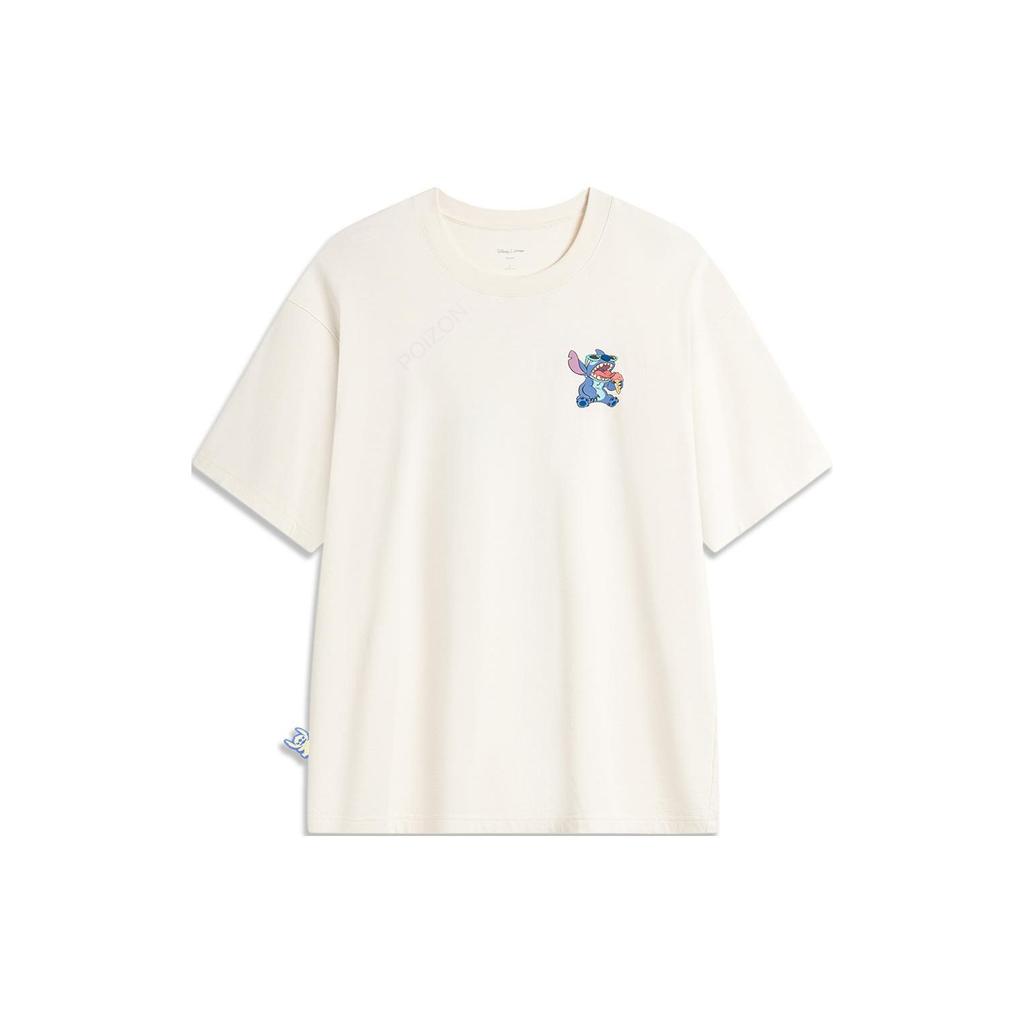 Li Ning X Disney Collaboration Round Neck Pullover Casual Knit Sports Short Sleeve T-Shirt Men T-Shirt Off-White ATSU159-6