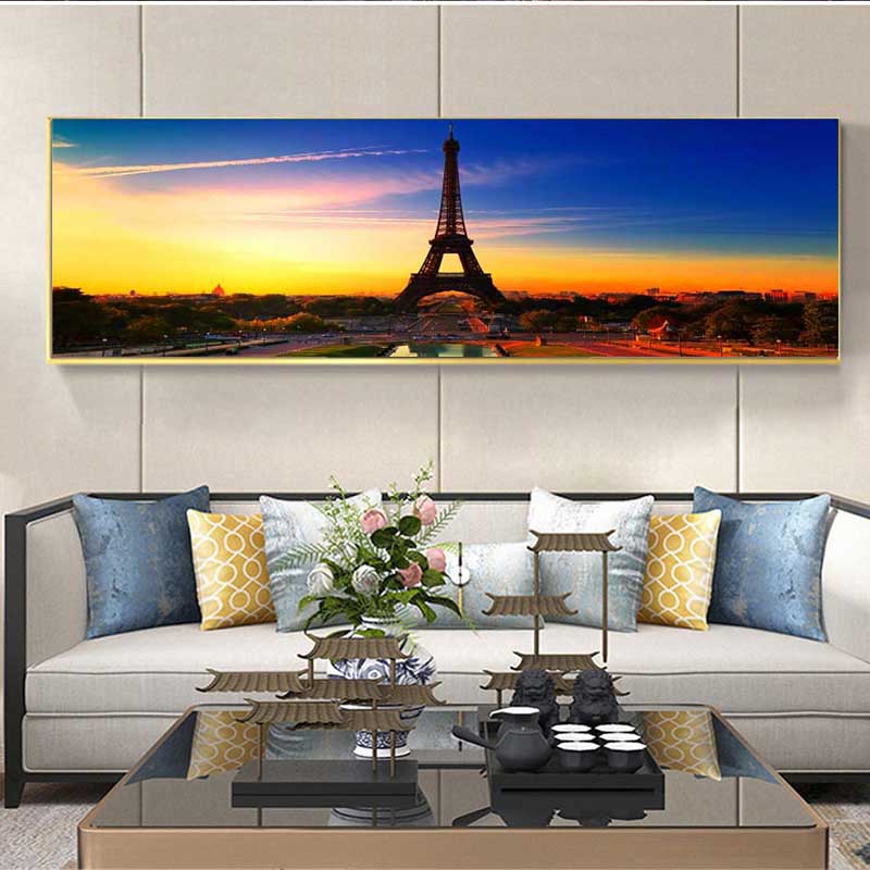 Peisaj nordic Turnul Eiffel Pictură pe pânză Oraș Vedere de noapte Postere și imprimeuri Fotografii de perete Living Room Decor fără cadru Fără cadru