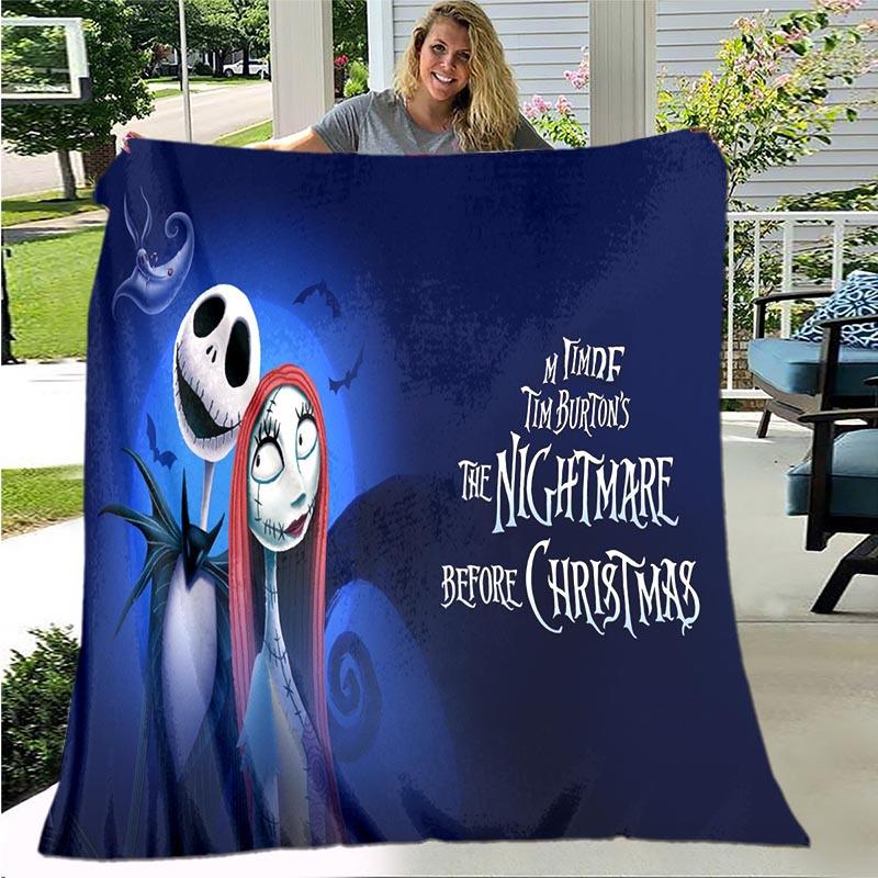 1pc The Nightmare Before Christmas Printing Blanket - Soft, All-Season Throw for Living Room, Bedroom,Personalized Gift with Adorable Cartoon Design