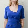 Fashion Women elegant Casual Slim Fit High Quality Solid Metal Buckle Plus Size  Irregular Dress