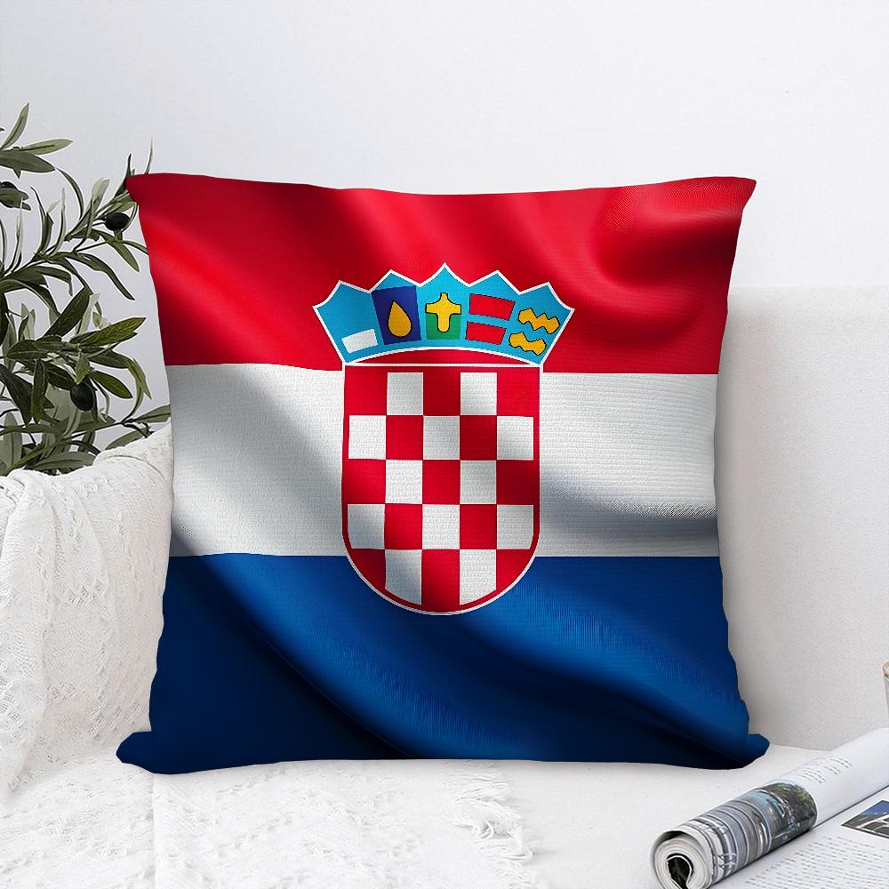 Republic of Croatia Pillow Case Sofa Decorative Home Double-sided Print Plush Square Throw Pillow Covers Cushion Decor Cover
