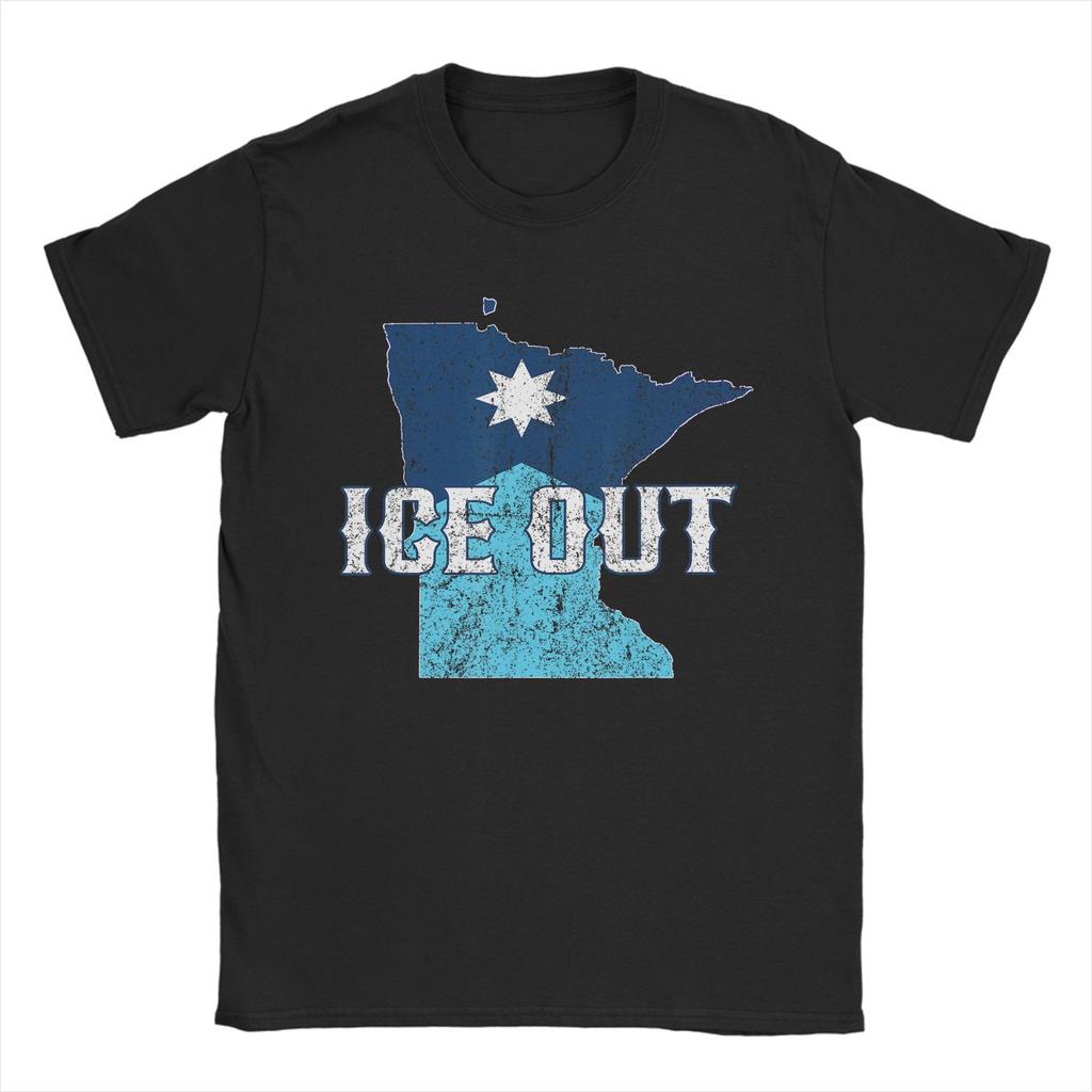 Ice Out No HuUnisex is Illegal US Unisex T Shirt Vintage Tees Short Sleeve Crewneck TShirts Cotton Printed Tops