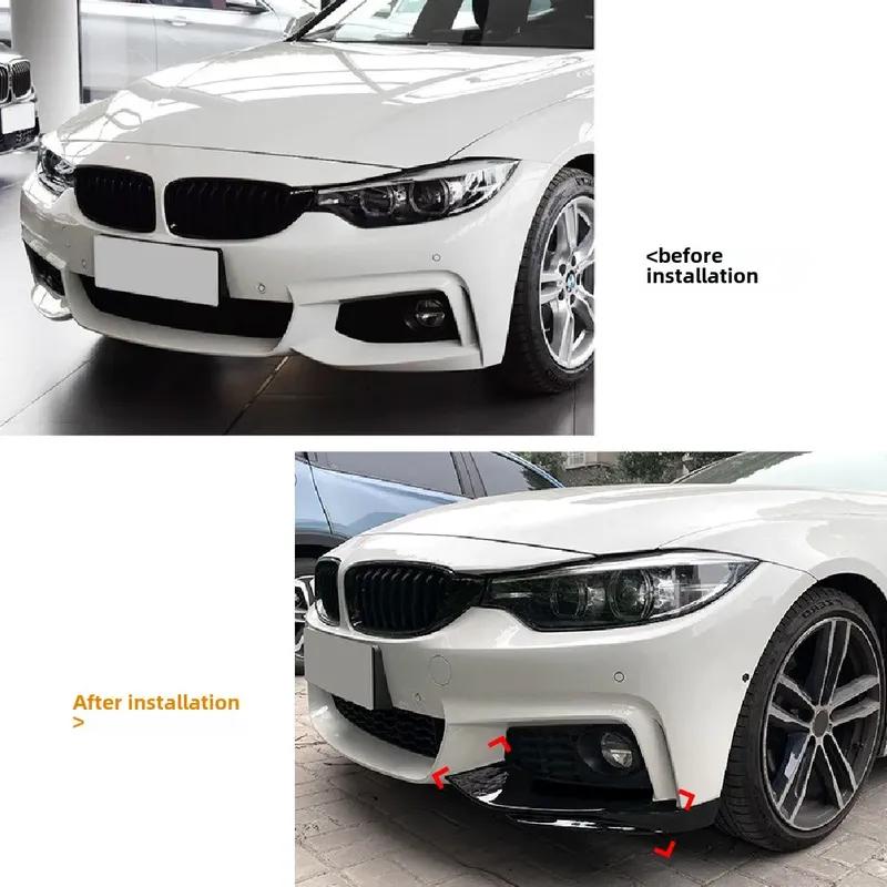 Front Bumper Protector Lip Spoiler Splitters For BMW F32 F33 F36 4 Series 2014- M-Sport M-Tech (M Sport Models Only)