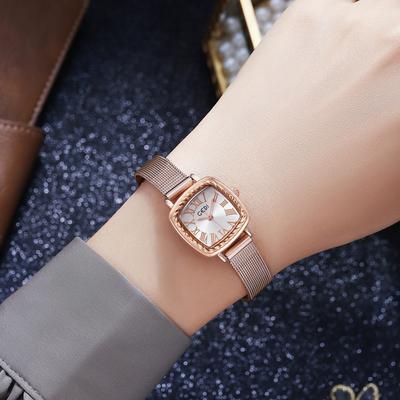 Fashionable and Simple Women's Watch Casual Quartz Women's Watch Temperament Rose Gold Square Watch for Women