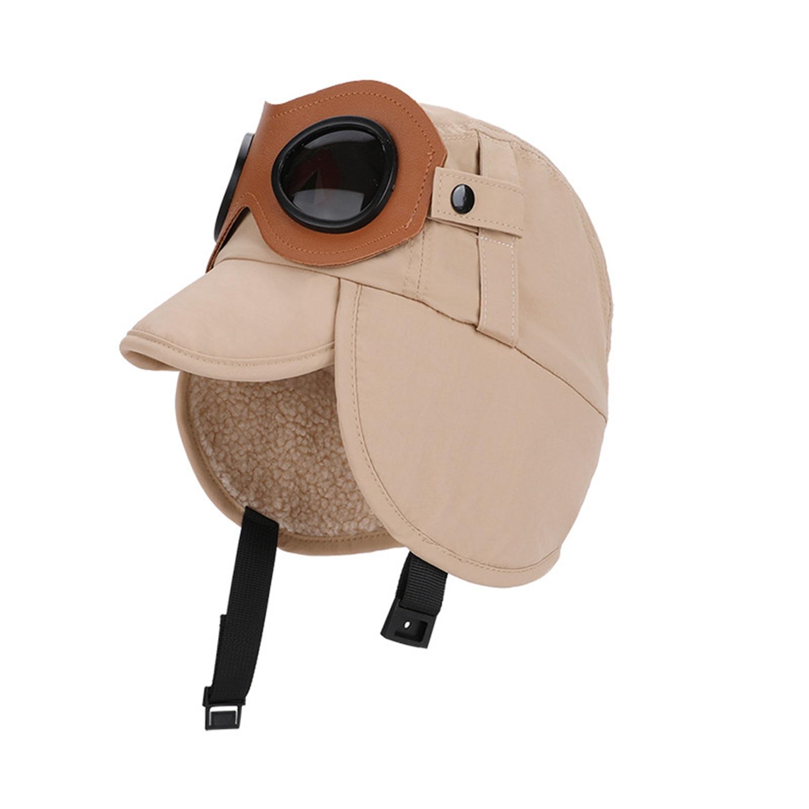 

Winter Hat For Children, Retro Lei Feng Cap, Hat With Warm Fleece, Ear , Riding Motorcycle Hat One Size хакі