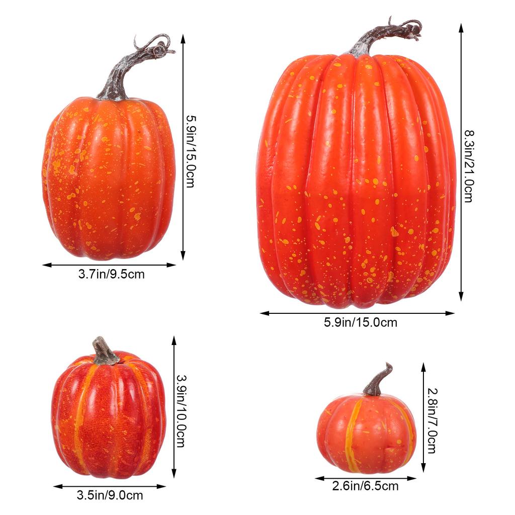 7Pcs Halloween Pumpkin Ornaments Simulated Pumpkin Decorative Props for Party Home Decor Harvest Festival Halloween Supplies