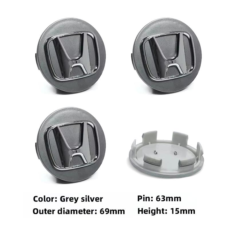 kymcz10 4Pcs Car Wheel Hub Cover Rim Center Cap Accessories For Honda Civic Fit Jazz Accord Pilot CRV Odyssey Passport City Shuttle HRV