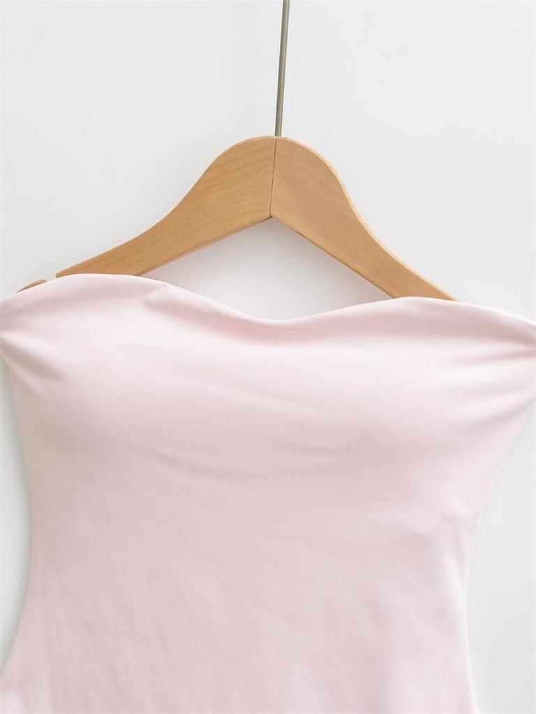Spicy Girl Off-the-Shoulder Padded Bandeau Top: Slim Fit, Sleeveless Summer Vest