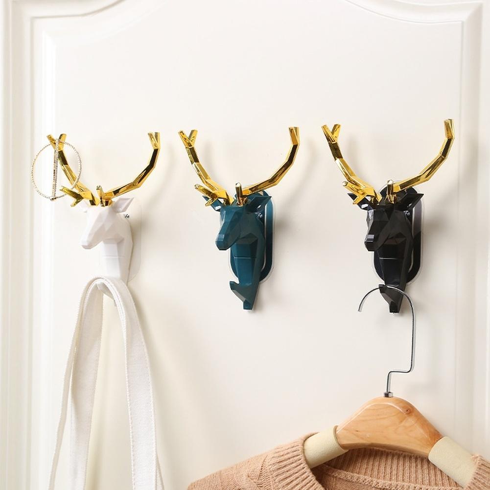Cintre Bois de Cerf Crochets Adhésifs Design Élégant Crochets Adhésifs Crochets Adhésifs Gel Double Face Haute Densité Forte Capacité de Charge