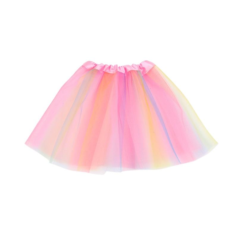 Mädchen Cheerleading Regenbogen Tutu Rock Kind Tanzparty Ballett Tüll Tutu Rock 3 Lagen Prinzessin Geburtstagsparty Geschenk 2-8 Jahre