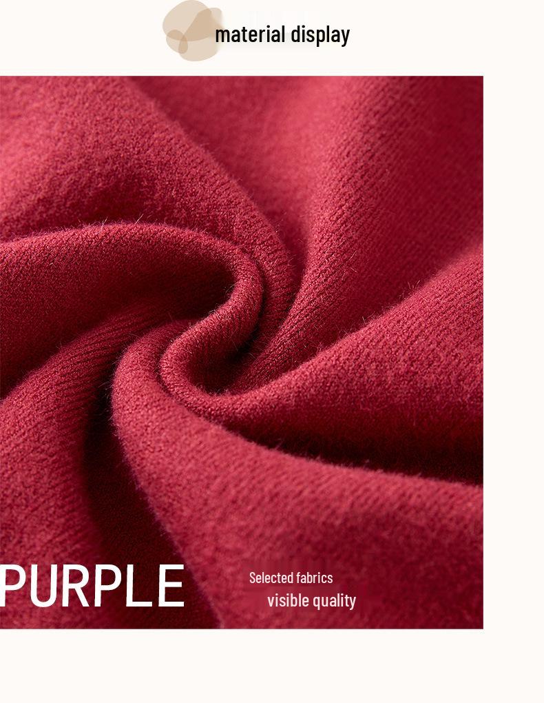 Middle-aged Women's Plus Velvet Knitted Sweater - Winter Base Shirt for Autumn & Winter