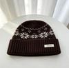 Hat Pure Wool Jacquard Wool Knitted Hat Warm and Cold-proof Men's and Women's Bag Head Cold Hat Versatile Dome Autumn and Winter