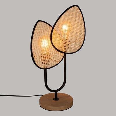 Olme Rattan Lamp Leaf Shape Boho Scandi