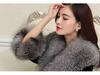 Women's Mid-Length Faux Fur Coat with Large Collar