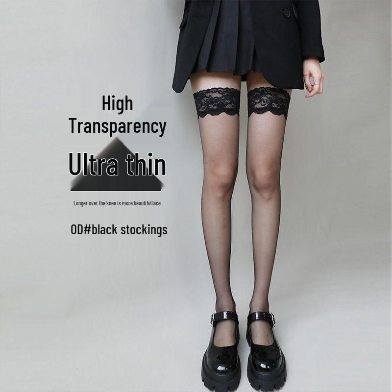 Sexy Black & White Lace Garter Stocking Set - Erotic Temptation Thigh-Highs with Restrained Style