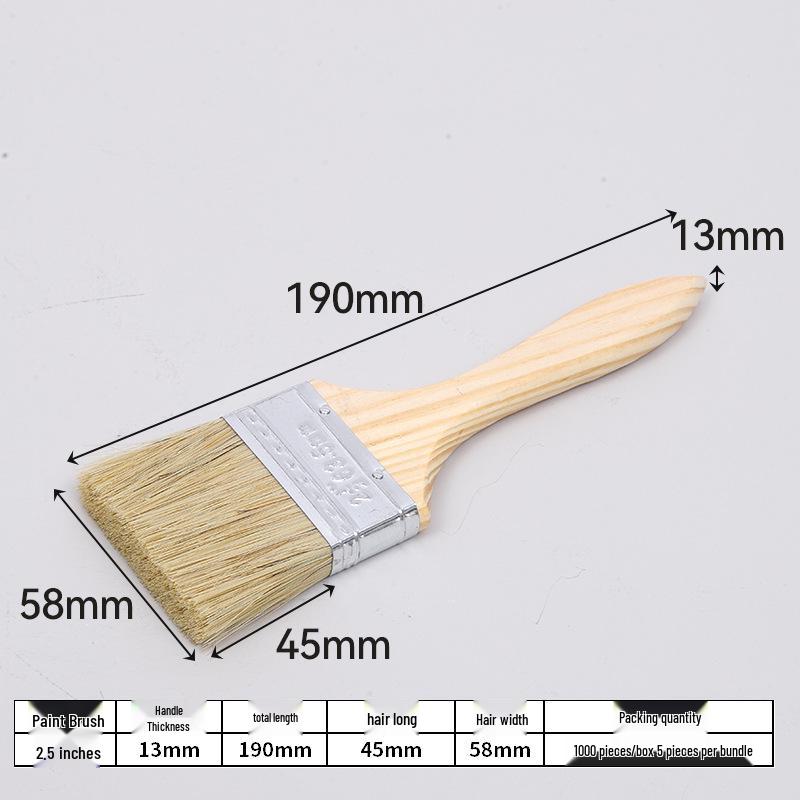 Thick Bristle Paint Brush with Wooden Handle for Cleaning & Barbecue