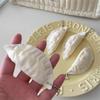 Simulation Knödel Squishy Schlüsselanhänger, Realistisches Essen Stressabbau Anhänger, Niedliches Mini Quetschspielzeug für Taschen Geschenk Geschenke