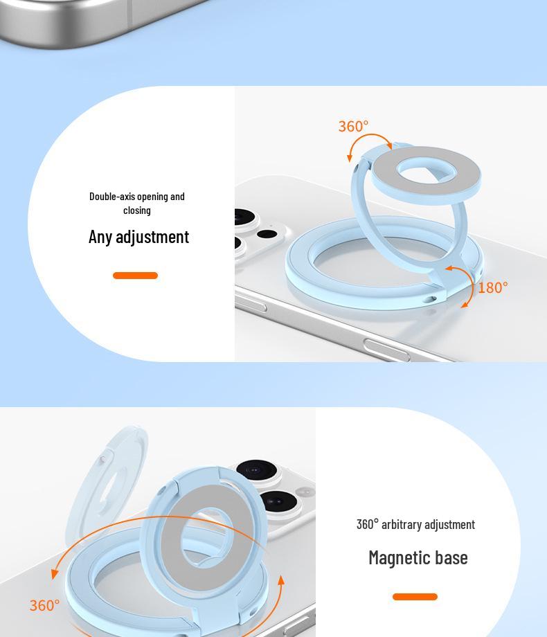 Magnetic Double-Sided Rotating Phone Stand & Finger Ring Holder