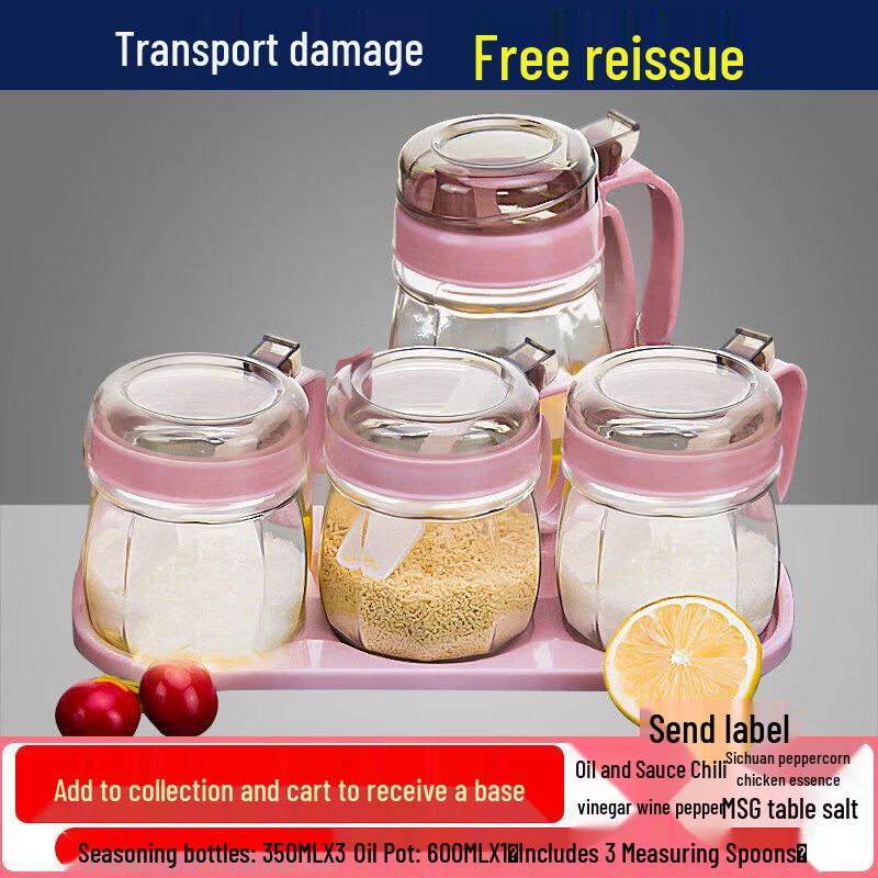 Glass Condiment & Oil Dispenser Set