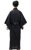 Edoten Men's Shijira Weave Yukata 2-Piece Set, Gray, Size 706 LL