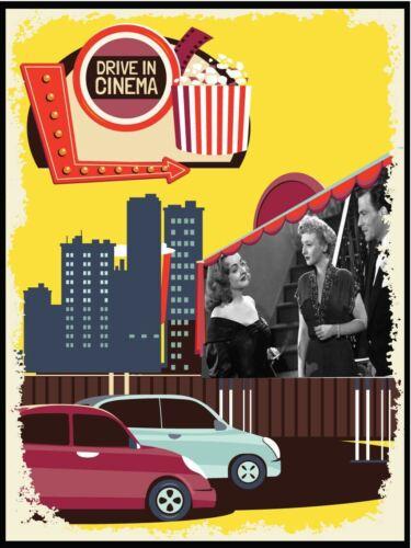 

Metal plaque vintage retro style Drive In Cinema Classic tin door signAluminum 20x30cm（7.8x11.8inch）