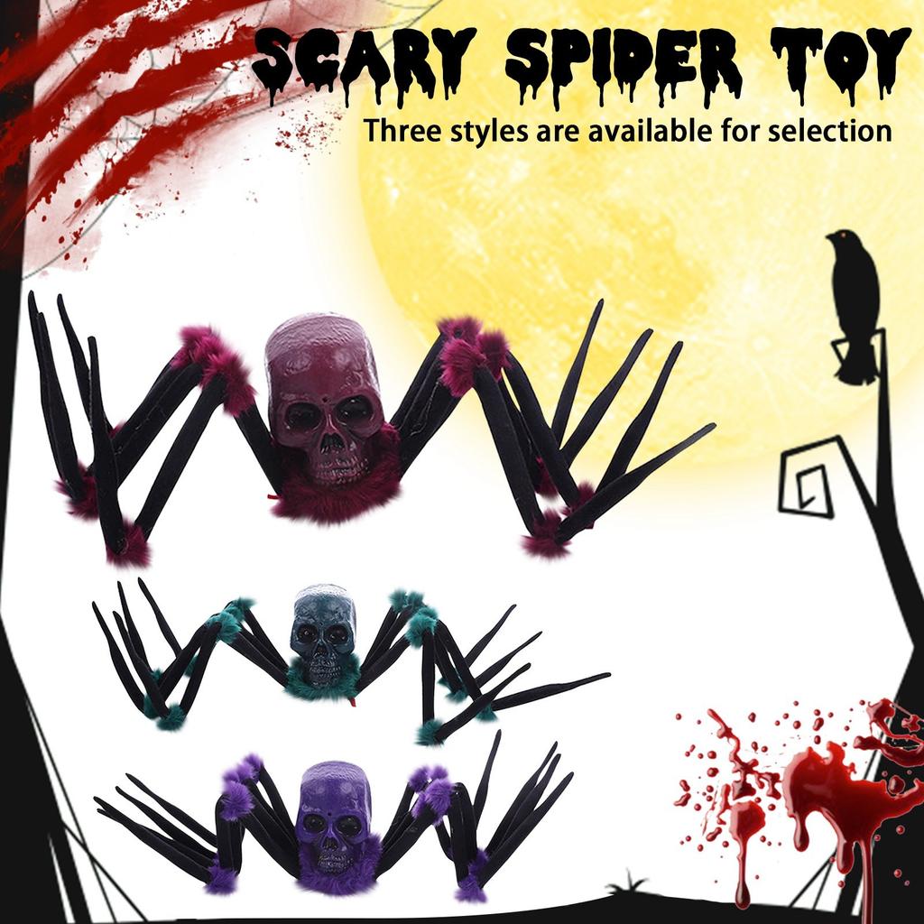 Halloween Decoration Horror, Halloween Giant Spider Decoration With Glowing Eyes, Crawling , With Sound Effects, Suitable For Indoor And Outdoor