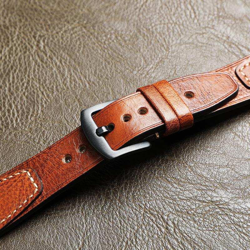 Double-sided First-layer Cowhide Genuine Leather Watch Is Suitable for Huawei Samsung Smart Strap Wristband 20mm 22mm Bracelet