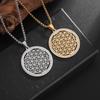 Fashionable Retro Hollow Pattern Round Brand Necklace